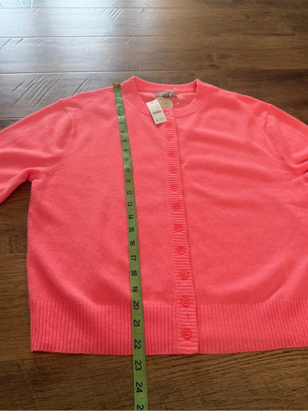 NWT J.Crew 100% Cashmere Cardigan Neon Pink Good Cashmere Standard Medium